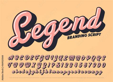 Vector Bold Script Alphabet. Legend Font is a Cursive Branding ...