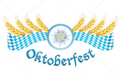 Oktoberfest celebration design with edelweiss and wheat ears — Stock Vector © tatus #11993809