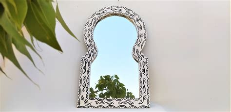 Moroccan Hand Painted Mirror Arch Mirror 24.8 Inches Rustic - Etsy