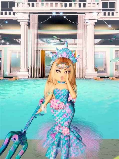 ↫ Pink and Blue Mermaid Outfit ↬ | Royale high journal ideas, Character design, Aesthetic roblox ...