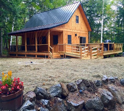 Adirondack Cabin Plans, 20'x32' with Cozy Loft and Front Porch, 1.5 Bath,Full Foundation | Small ...