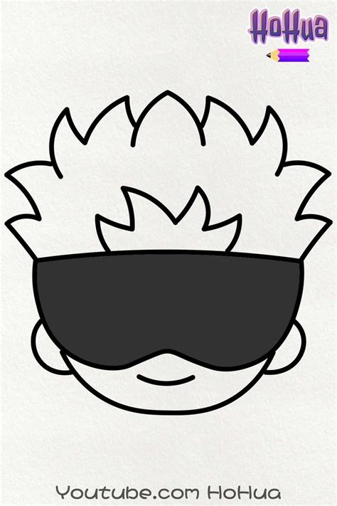 Chibi Gojo Satoru from Jujutsu Kaisen Line art coloring Page by HoHua | Easy drawings sketches ...