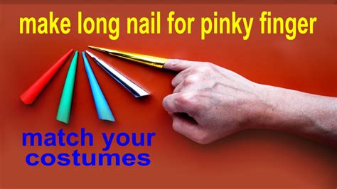 How To Make A Long Paper Nail For Pinky Finger - YouTube