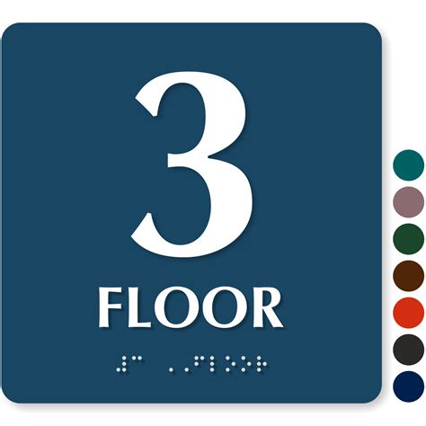 Floor Number Signs - Braille, Engraved,Glow in dark Stair Signs