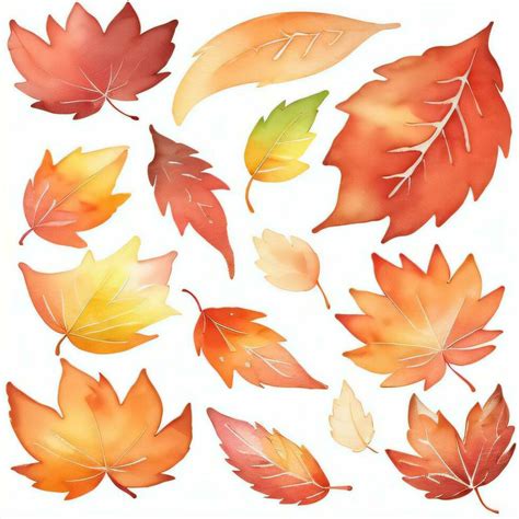 Watercolor Fall Leaves Clipart 29999445 Stock Photo at Vecteezy