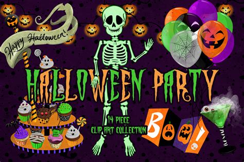 Halloween Party Clipart Set Graphic by Dapper Dudell · Creative Fabrica