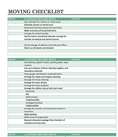 45 Great Moving Checklists [Checklist for Moving In / Out] ᐅ TemplateLab