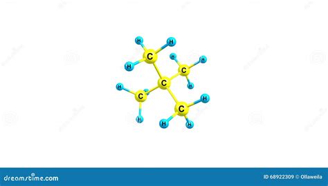 Neopentane Molecular Structure Isolated on White Stock Illustration - Illustration of compound ...