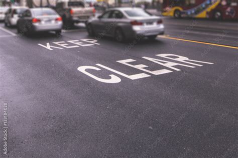 Keep Clear road markings. Stock Photo | Adobe Stock