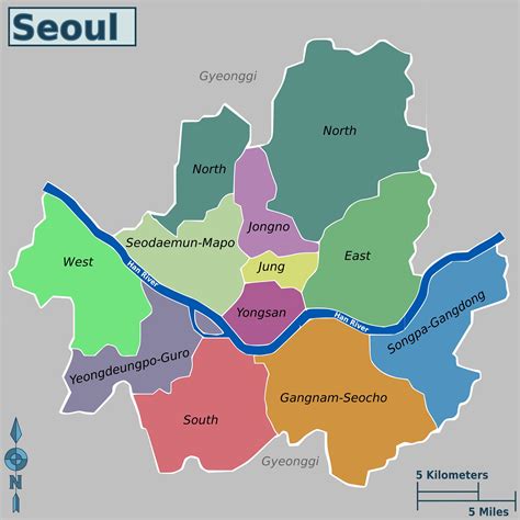 Map of Seoul neighborhood: surrounding area and suburbs of Seoul