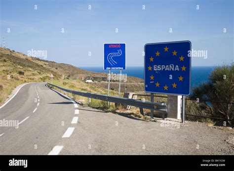 French and Spanish border in Costa Brava Shot September 2008 Stock Photo - Alamy