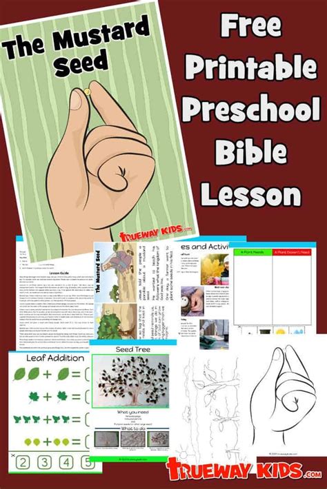 The Parable of the Mustard Seed. Free printable preschool Bible lesson. Includes games ...