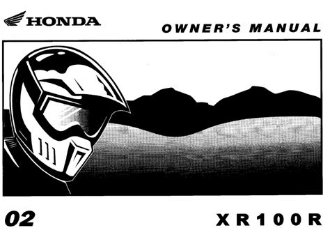 Download 2002 Honda XR100R Owner's Manual PDF – 176 Pages