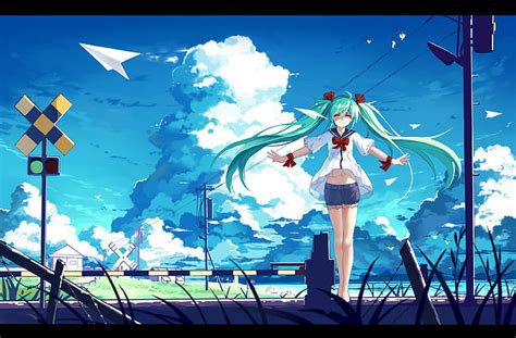 HD wallpaper: Art, haraguro you, black flat screen tv, girl, sky, clouds, light | Wallpaper Flare