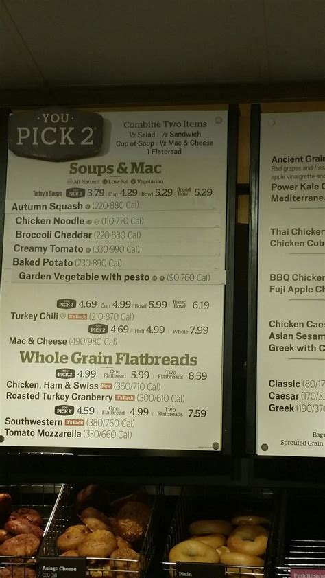 Panera Bread Menu Prices