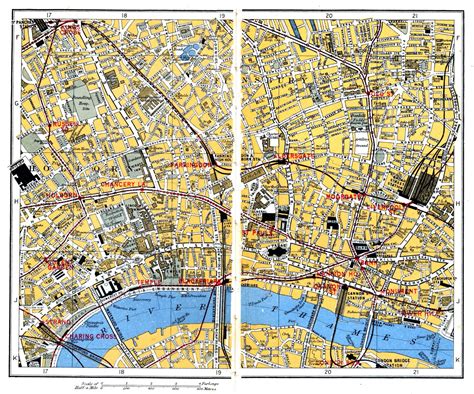 Map of the City of London, UK