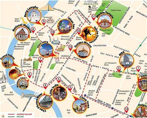 Bangkok Attractions Map | FREE PDF Tourist City Tours Map Bangkok 2025