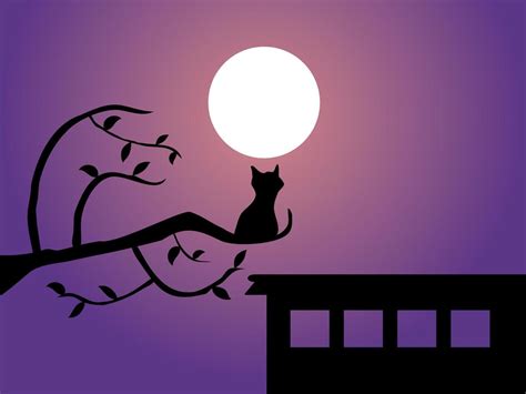 lonely cat on a tree branch 5139260 Vector Art at Vecteezy