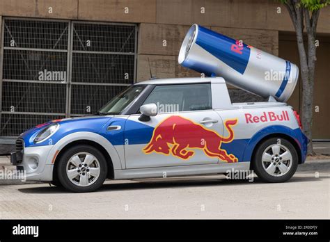 Cincinnati - Circa May 2023: Red Bull Mini Cooper. Red Bull Wings Team Mini Cooper promotional ...