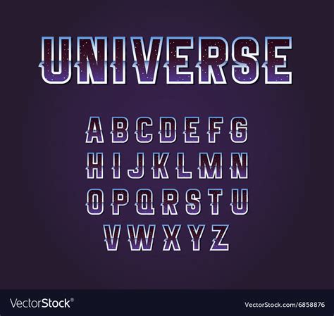 Universe 80s Retro Sci-Fi Font Alphabet Set Vector Image