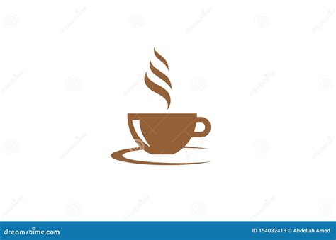 Coffee Logo Cup Contour Line Drawing Vector Illustration ...