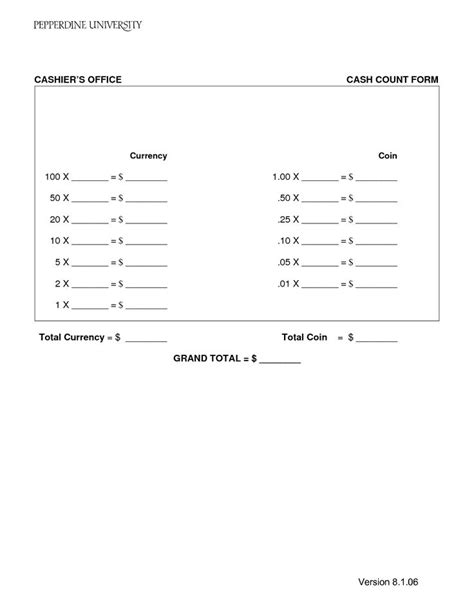 Cash Count Sheet Template | Balance sheet template, Money template, Balance sheet