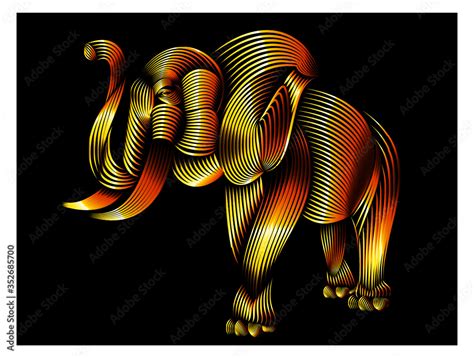 elephant vector line art for t-shirt or logo designs Stock Vector | Adobe Stock