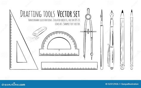 Drafting Tools. Stock Vector - Image: 52312926