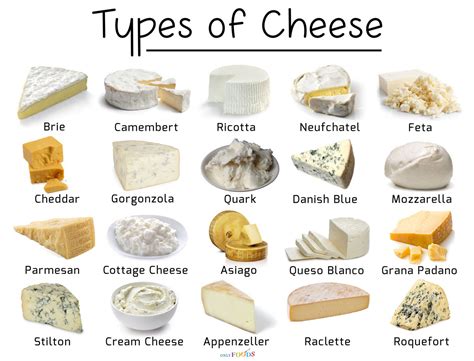 Types of Cheese with Pictures