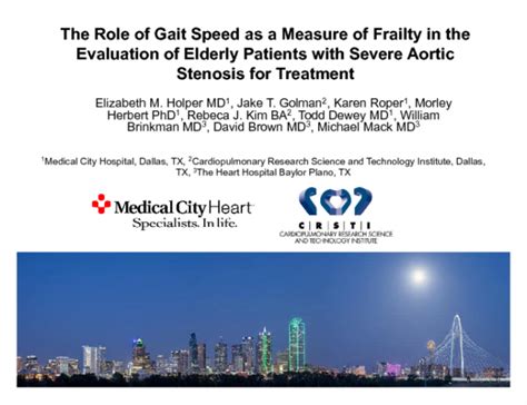 The Role of Gait Speed as a Measure of Frailty in the Evaluation of Elderly Patients With Severe ...