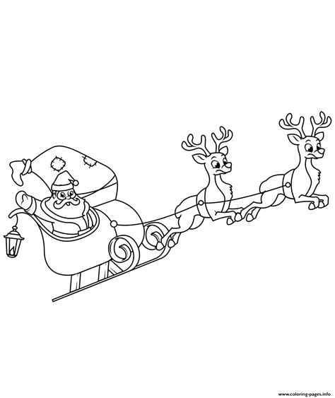 Printable Holiday Coloring Pages Santa Sleigh Coloring Page | Images and Photos finder