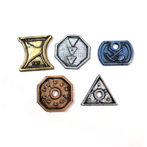 DND Tokens Laser Cut Wood Coins Set Of 15 In Styles Lucky Clover, Inspiration And Dragon Perfect ...