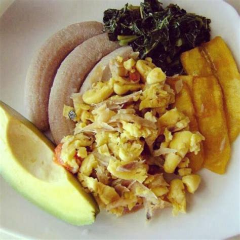 Boiled Banana, Fried Plantain, Callaloo, Ackee and Saltfish Carribean Food, Caribbean Cuisine ...