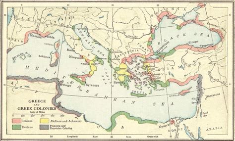 Ancient Greece and the Greek Colonies Color Map | Student Handouts