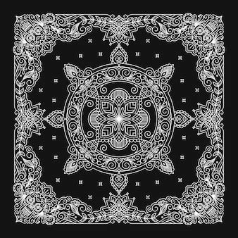 Premium Vector | Bandanna design, bandana ornament pattern.