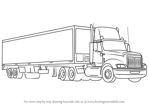 Learn How to Draw a Truck and Trailer (Trucks) Step by Step : Drawing ...