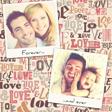 2 polaroids on vintage love background Design Template | Pixiz