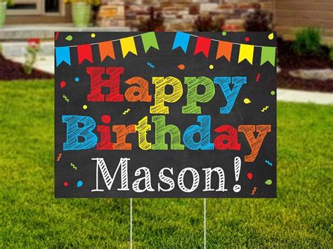 Happy Birthday Yard Sign Outdoor Party Sign Happy Birthday - Etsy | Happy birthday yard signs ...