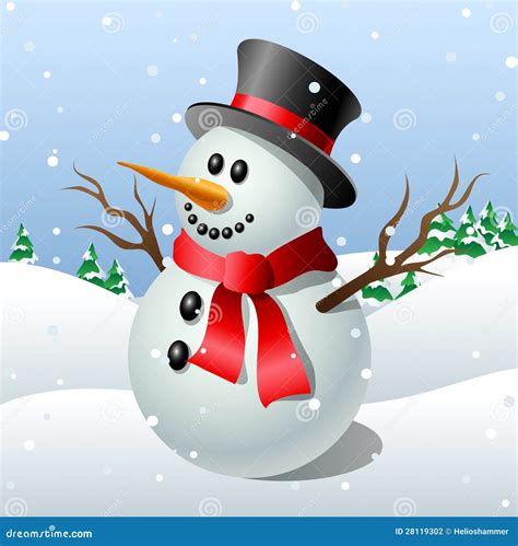 Cute Cartoon Snowman Stock Photography - Image: 28119302