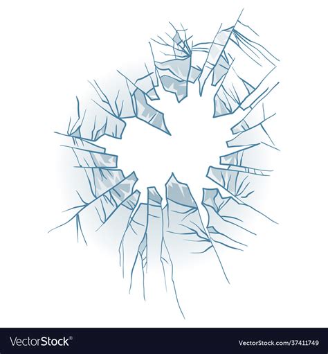 Broken glass cracked window texture realistic Vector Image