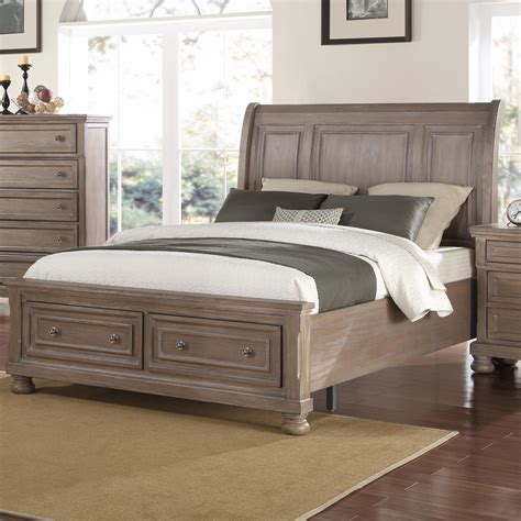 New Classic Furniture Allegra B2159-110+128+130 King Low Profile Bed with Footboard Storage ...