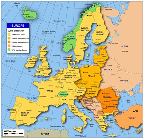 Political Map Of Europe With Capitals