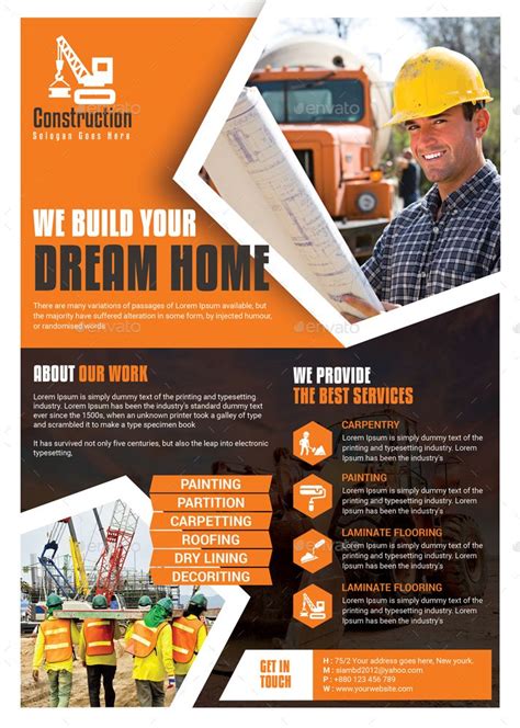 Construction Company Flyer Templates