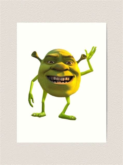 "shrek mike wazowski meme" Art Print for Sale by madgeik | Redbubble