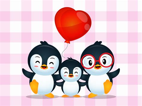 Lovely Cute Penguin Family Cartoon by VanStudio on Dribbble