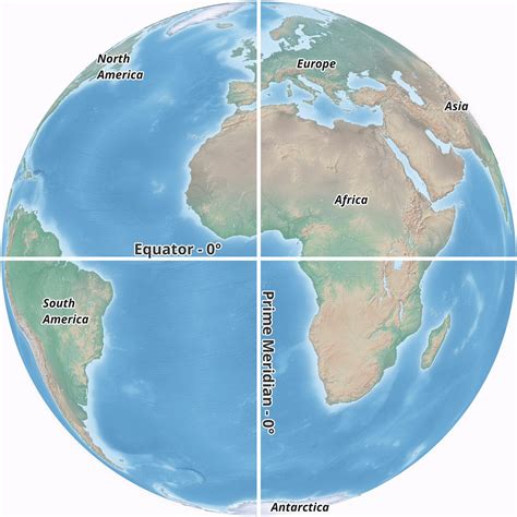 Map Of Earth With Equator And Prime Meridian - Gabbie Christiana