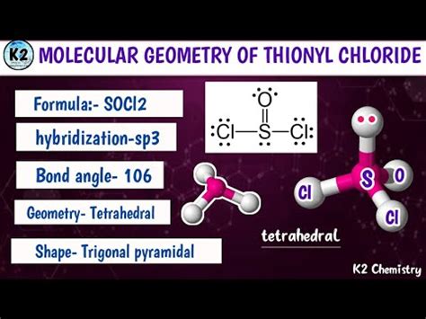 molecular geometry of socl2 (thionyl chloride) l socl2 geometry and shape,bond angle l chemistry ...