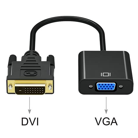 1080P DVI-D to VGA Adapter Cable 24+1 25 Pin DVI Male to 15 Pin VGA Female Video Converter ...