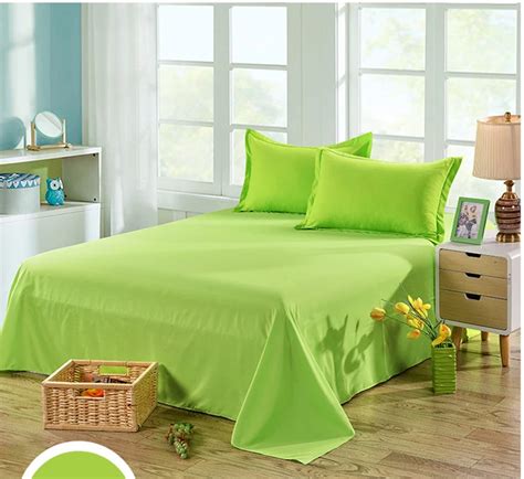 Solid Color Single / double bed Bedding Flat Sheet Bed Linens Bedsheets coverlet Home Textile ...