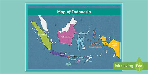 Map of Indonesia | Labelled and Coloured Indonesia Map